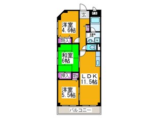 リヴィエ－ルなかよし橋の物件間取画像